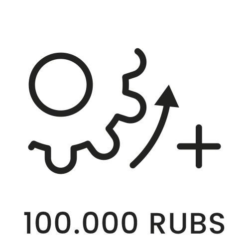 Symbol für eine Abriebfestigkeit von 100.000 Scheuertouren.