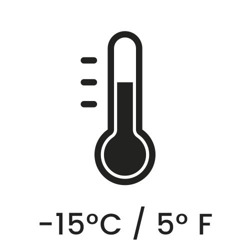 Symbol für Wärme bis minus 15 Grad.
